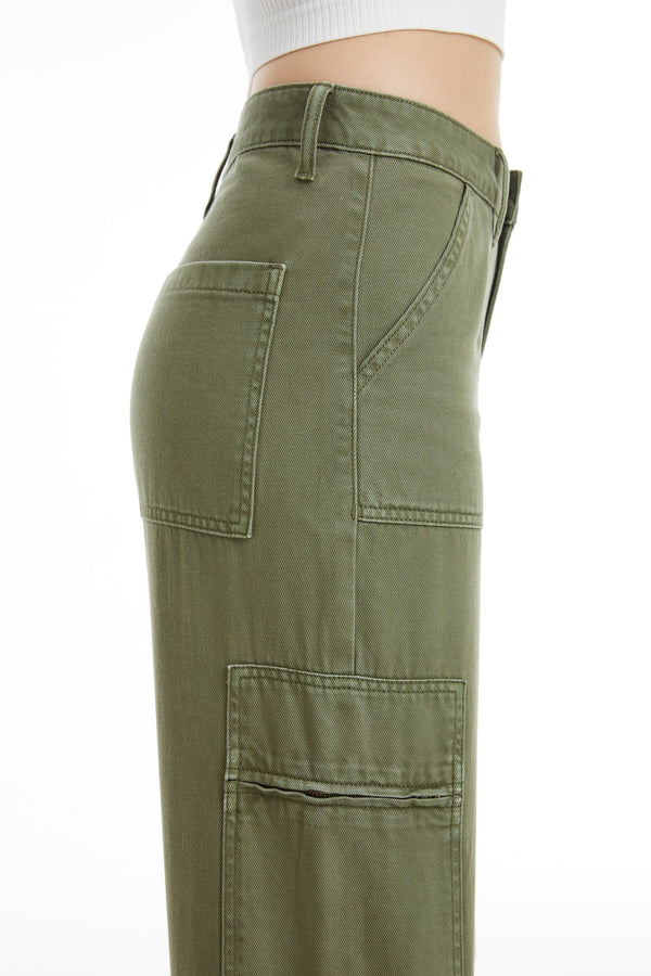 High Rise Mulit Bag Straight Pants-Straight-BAYEAS