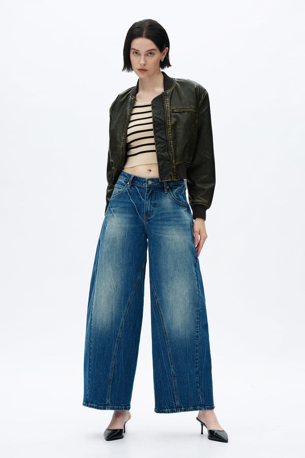 MID RISE DROP CROTCH HAREM-Shorts-BAYEAS