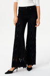 High Rise Lace Rhinestone Wide Leg Jeans