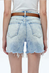 Bella Button Fly Distressed Denim Shorts-Shorts-BAYEAS