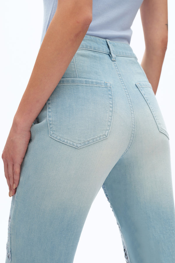 Embroidered Straight-Leg Jeans-Straight-BAYEAS