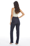 High Rise Straight Denim Jeans-Straight-BAYEAS