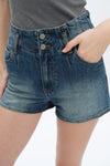 Amy High Rise Denim Shorts-Shorts-BAYEAS