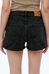 Ella Raw Hem Denim Shorts-Shorts-BAYEAS