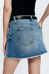 Anna Distressed Mini Denim Skirt-Skirts-BAYEAS