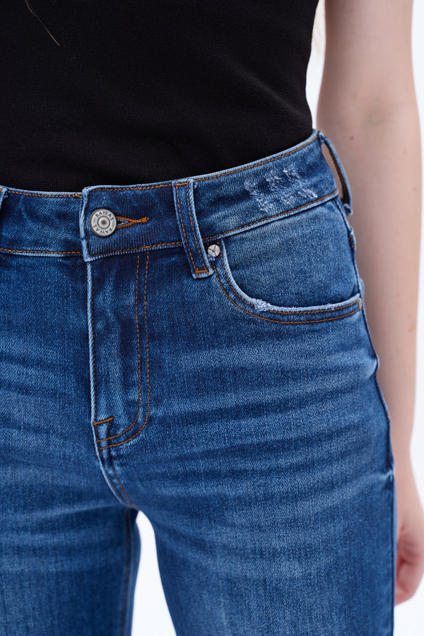 High Rise Wide Leg Denim Jeans-Wide Leg-BAYEAS