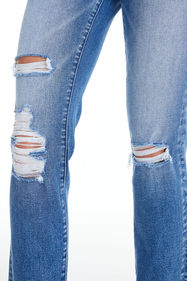 Ripped Classic Jeans-Straight-BAYEAS