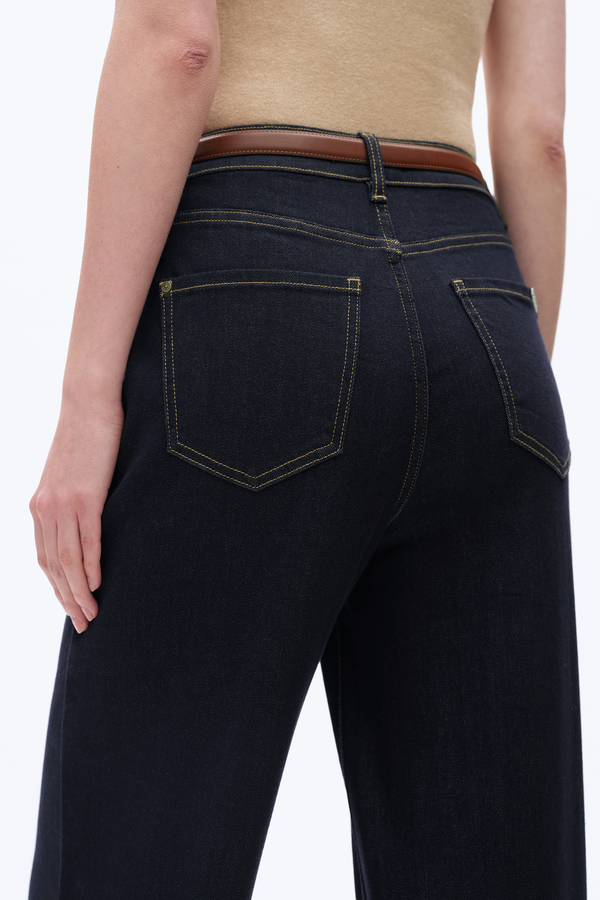 Raw Denim Wide Leg Jeans-Wide Leg-BAYEAS