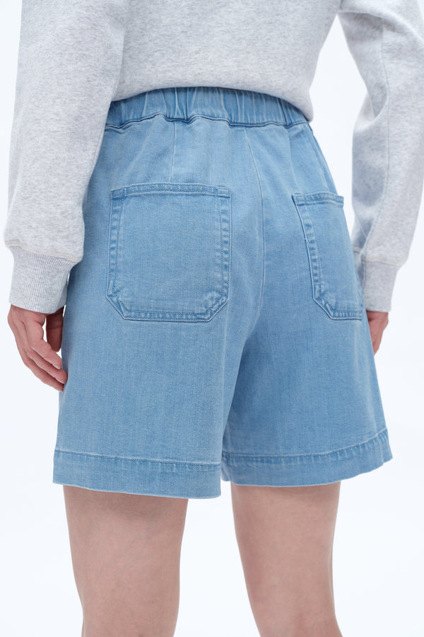Relax Drawstring Denim Shorts-Shorts-BAYEAS