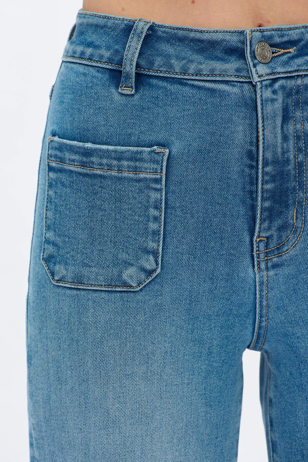 High Rise Wide Leg Jeans-Wide Leg-BAYEAS