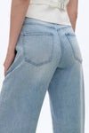 Drawstring Baggy Jeans for Women-Wide Leg-BAYEAS