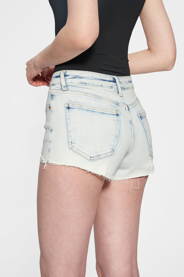 Nova Mid Rise Distressed Denim Shorts-Shorts-BAYEAS