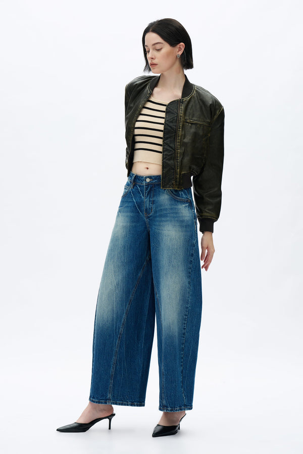 MID RISE DROP CROTCH HAREM-Shorts-BAYEAS