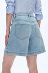 Mid Rise Bermuda Denim Shorts-Bermuda Shorts-BAYEAS