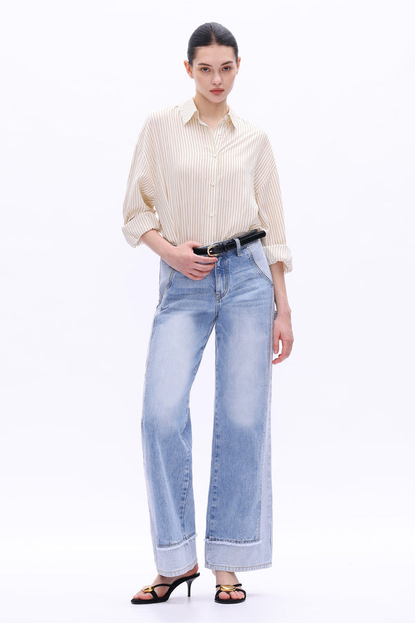 JEREMY MID-RISE TWO-TONES WIDE LEG-BAYEAS