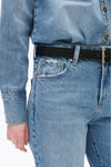 High Rise Straight Denim Jeans-Straight-BAYEAS
