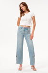 Flora Mid Rise Straight Jeans
