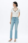 High Rise Rhinestone Jeans-Flare-BAYEAS