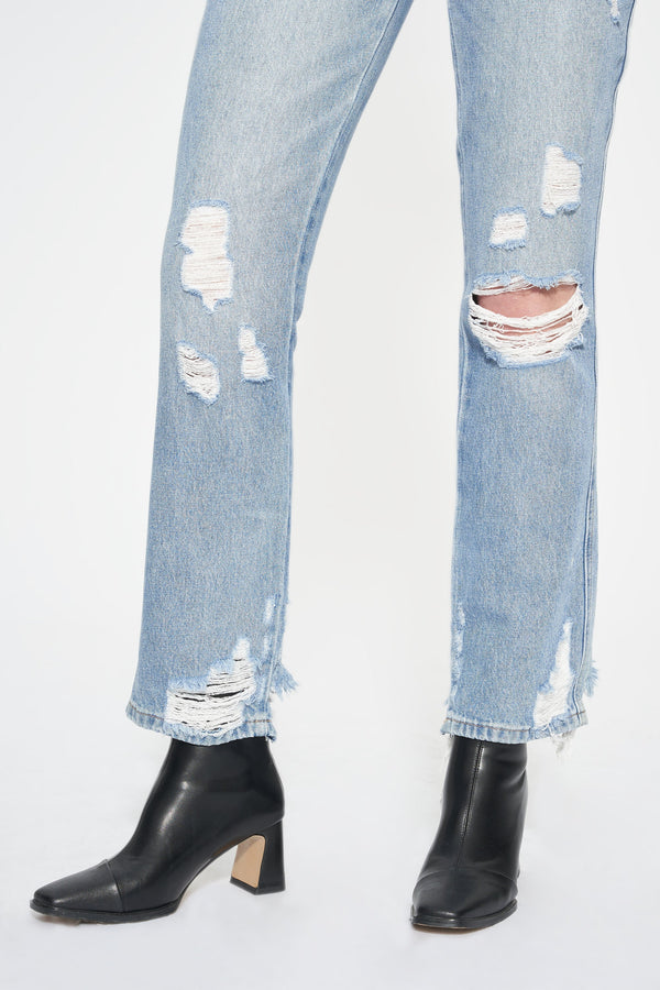 Christine Distressed Mom Jeans-Mom Jeans-BAYEAS
