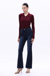 High Rise Flare Denim Jeans-Flare & Bootcut-BAYEAS