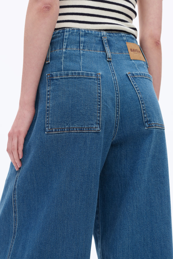 Vintage Pleated Baggy Jeans-Wide Leg-BAYEAS
