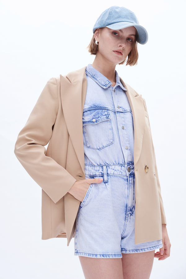 Nora Denim Rompers-Rompers-BAYEAS