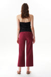 High Rise Cropped Distressed Wide Leg Jeans