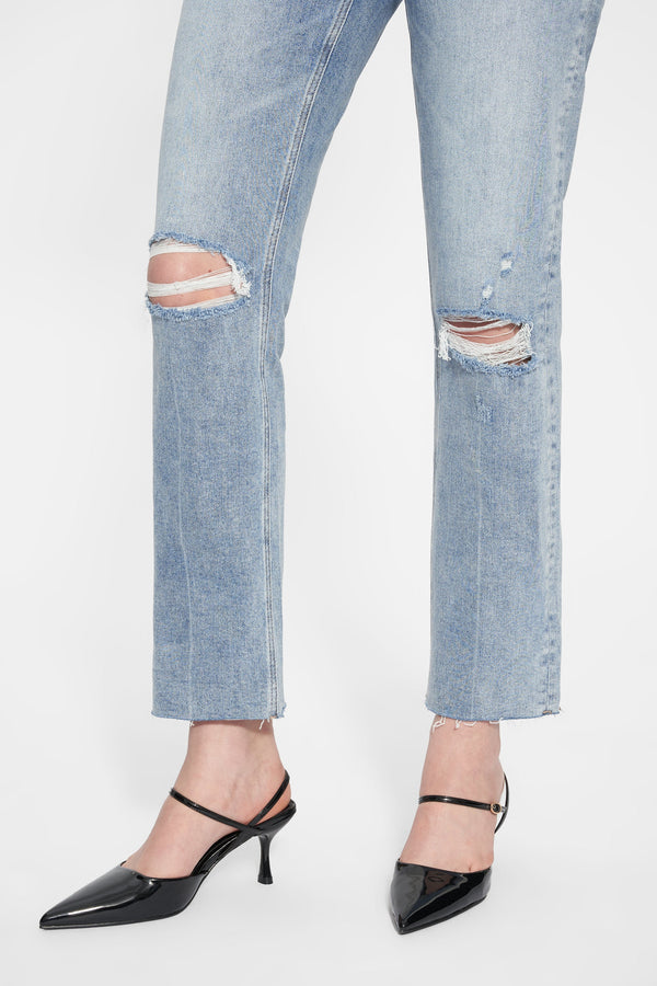 Ally Distressed Straight Jeans-Straight-BAYEAS