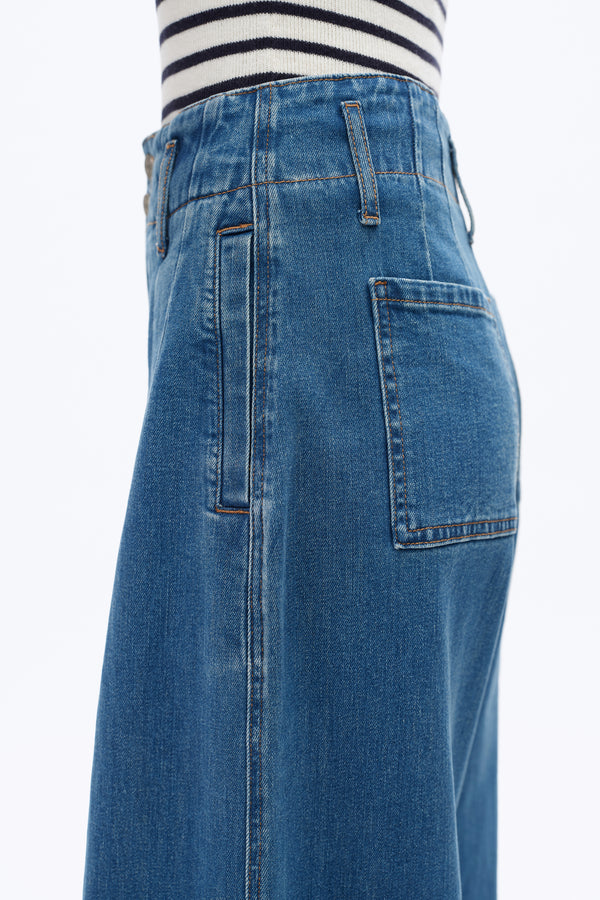 Vintage Pleated Baggy Jeans-Wide Leg-BAYEAS