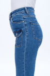 Front Cargo Pockets Flare Jeans-Flare & Bootcut-BAYEAS