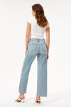 Flora Mid Rise Straight Jeans