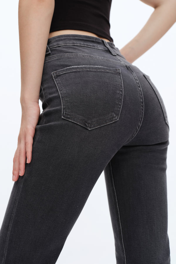 High Rise Flare Denim Jeans-Flare & Bootcut-BAYEAS