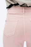 Pink High Rise Straight Jeans-Straight-BAYEAS