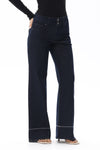 Mid Rise Wide Leg Jeans with Contrast Stitching