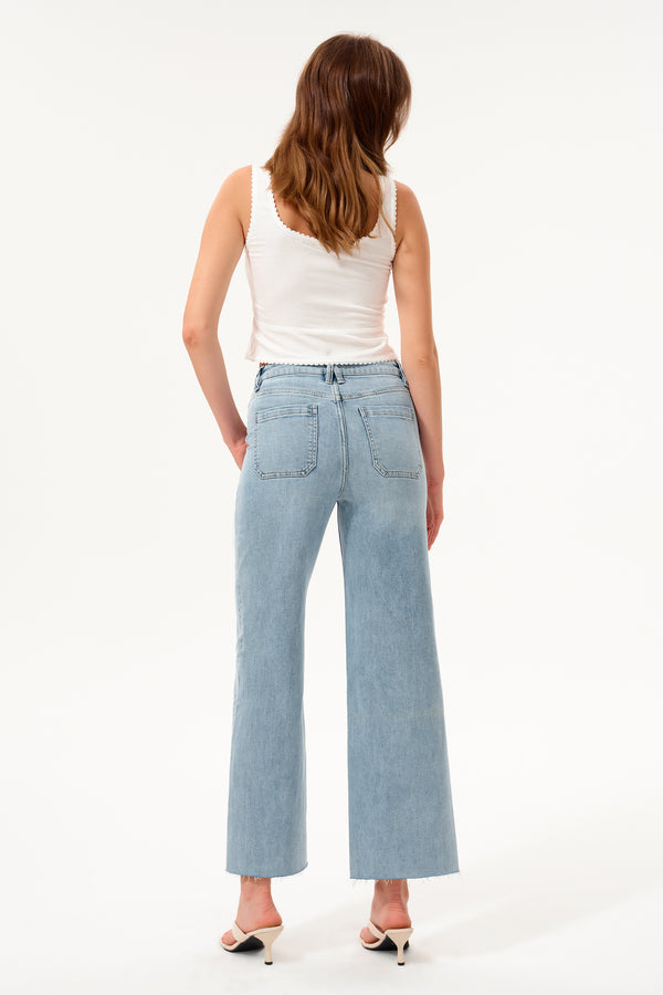 Jess High Rise Relaxed Straight Denim Jeans