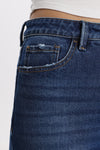 High Rise Embroidered Hem Flare Jeans