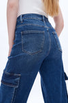 Super High Rise Ankle Cargo Wide Leg Pants