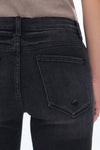 Mid Rise Flare Denim Jeans With Raw Edge Hem-Flare & Bootcut-BAYEAS