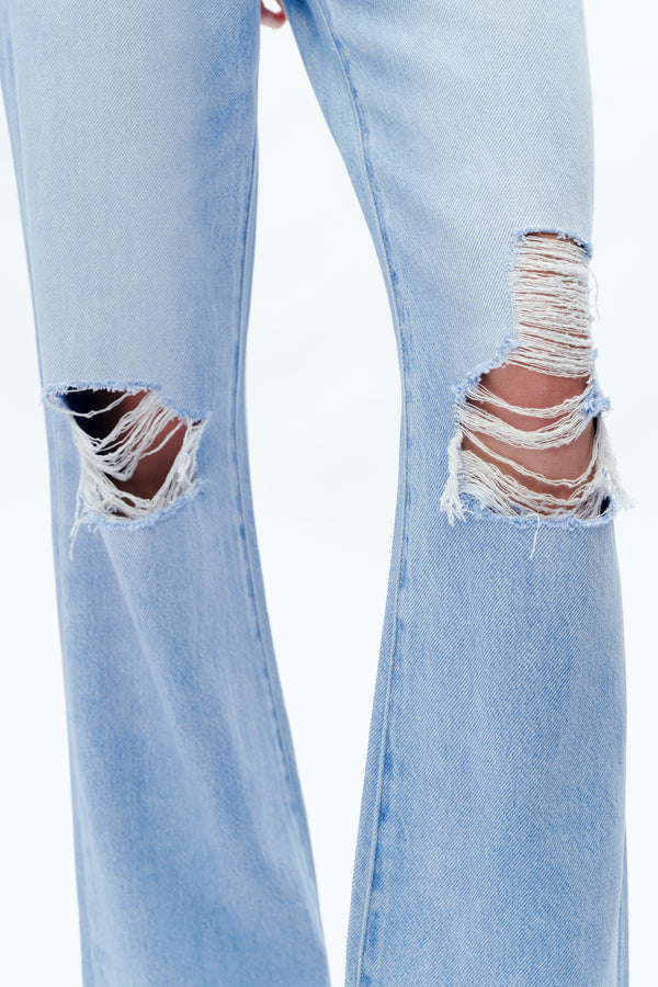 High Rise Wide Leg Denim Jeans-Wide Leg-BAYEAS