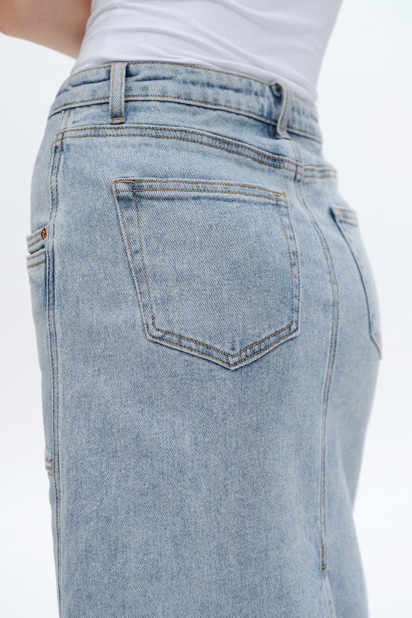 Beth Midi Denim Skirt-Skirts-BAYEAS