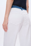 Paneled Straight Leg White Trousers-Straight-BAYEAS