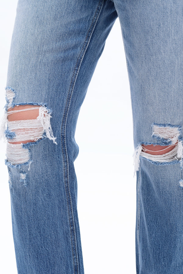 90s Vintage Distressed Jeans-Straight-BAYEAS