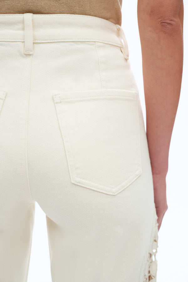 Embroidered High Rise Wide Leg Pants-Wide Leg-BAYEAS