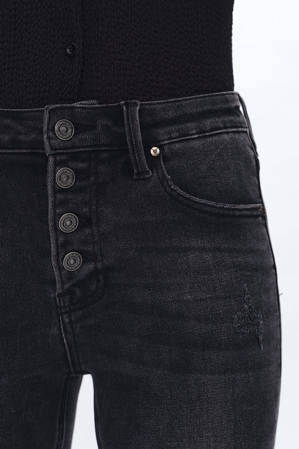 High Rise Skinny Jeans-Skinny-BAYEAS