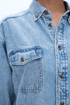 Oversized Denim Shirt for Women-Shirts-BAYEAS