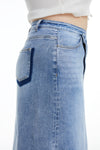 Front Split Denim Skirt