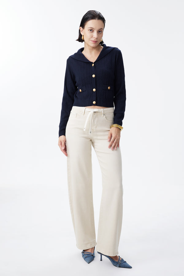 High Rise Stretch Barrel Leg Pants
