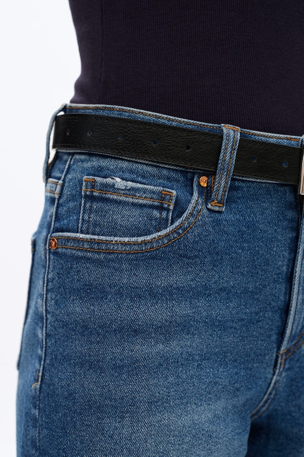 Classic Rolled Hem Denim Shorts-Shorts-BAYEAS