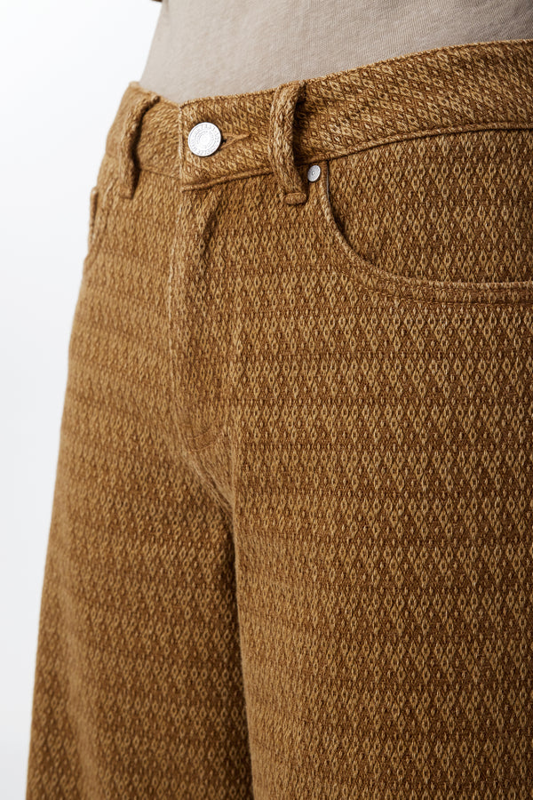 Mid Rise Textured Wide Leg Pants