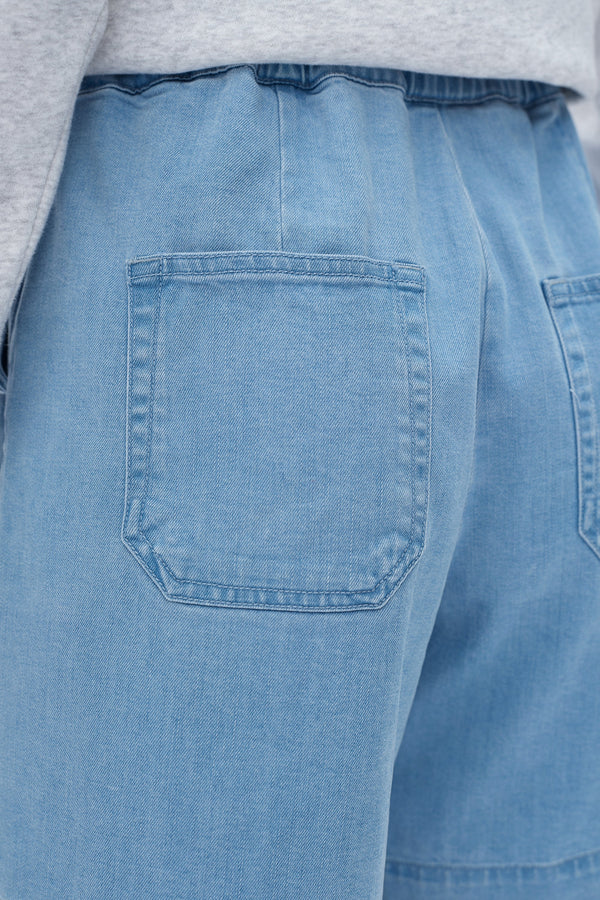 Relax Drawstring Denim Shorts-Shorts-BAYEAS